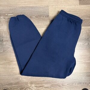 Vintage Jerzees Super Sweats Navy Blue Sweatpants Mens Large Made in USA 90s